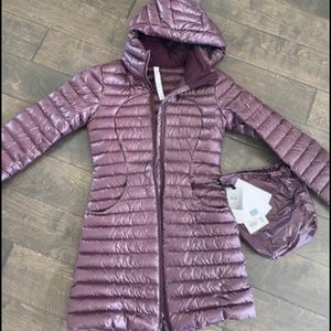 Lululemon long pack it down jacket NWT size 2